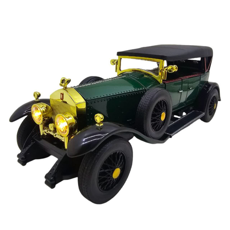 ماکت ماشین ناب سل مدل رولزرویس کلاسیک فلزی چراغدار عقب کش با قابلیت سقف کروک کد Classic metal Rolls-Royce with lights