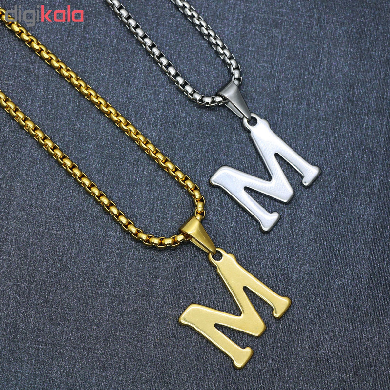 گردنبند مردانه طرح حرف M کد h03