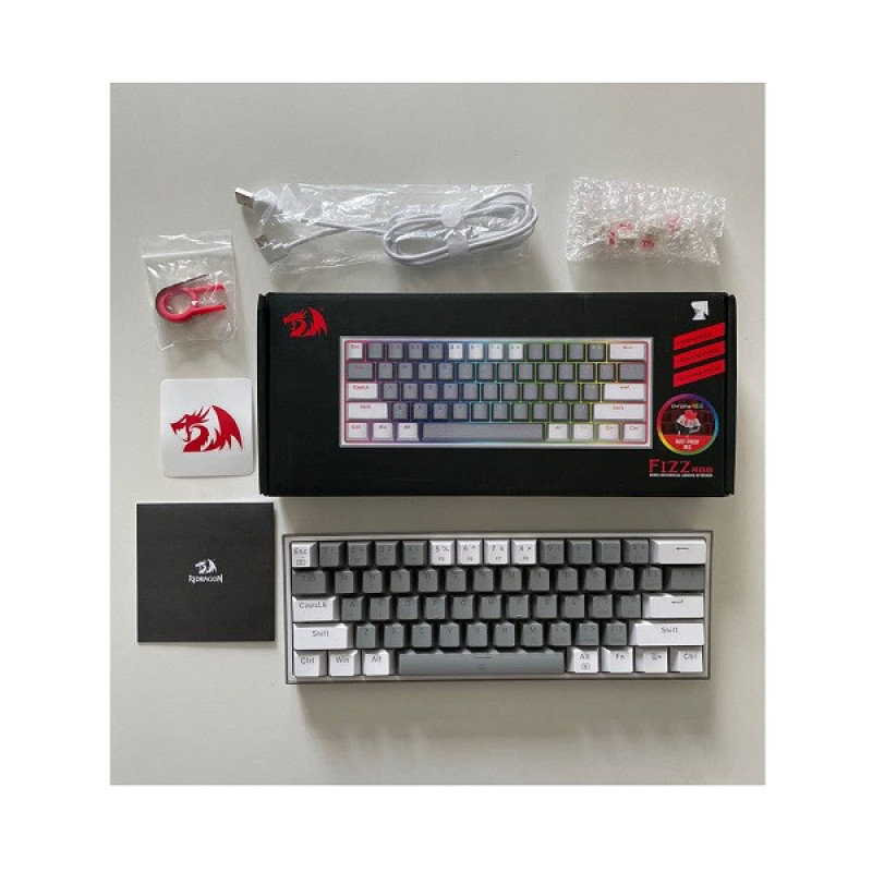 کیبورد مخصوص بازی ردراگون مدل FIZZ K617-GREYWHITE