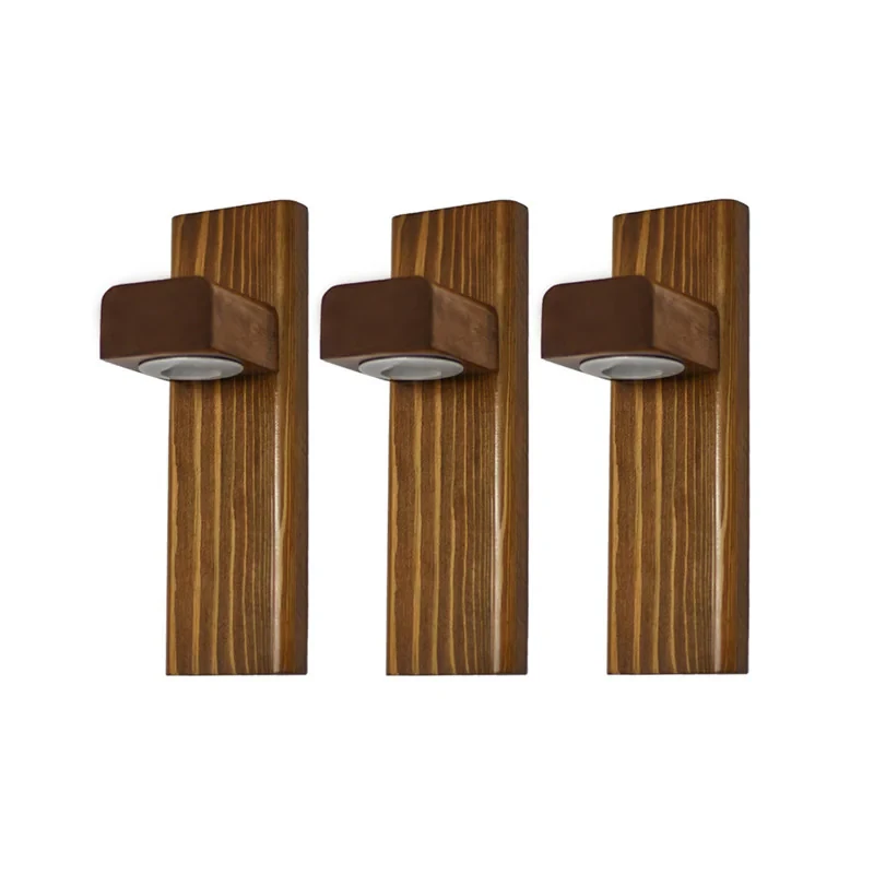 چراغ دیواری مدل چوبی کد W003L مجموعه 3 عددی
