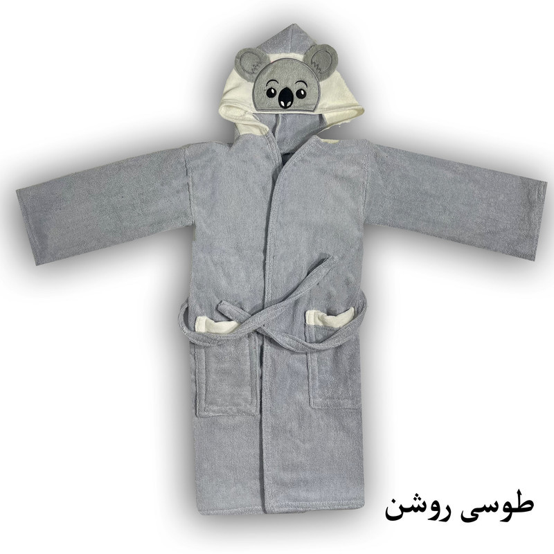 حوله پالتویی کودک هنرمند مدل خرس  سایز 110x110 سانتی‌متر