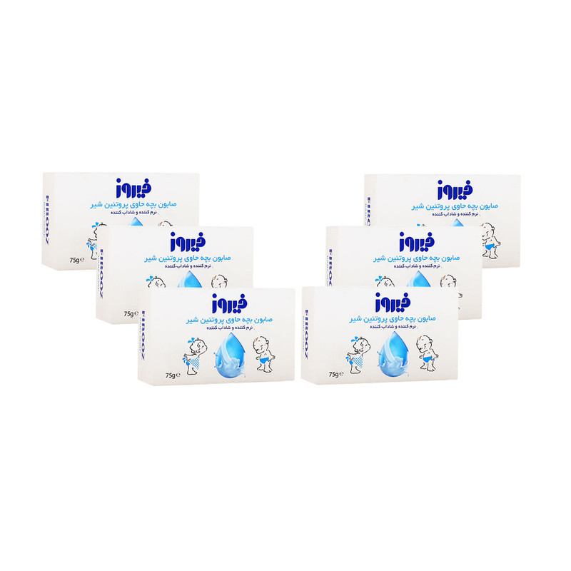 صابون بچه فیروز مدل Milk Protein مقدار 75 گرم مجموعه 6 عددی