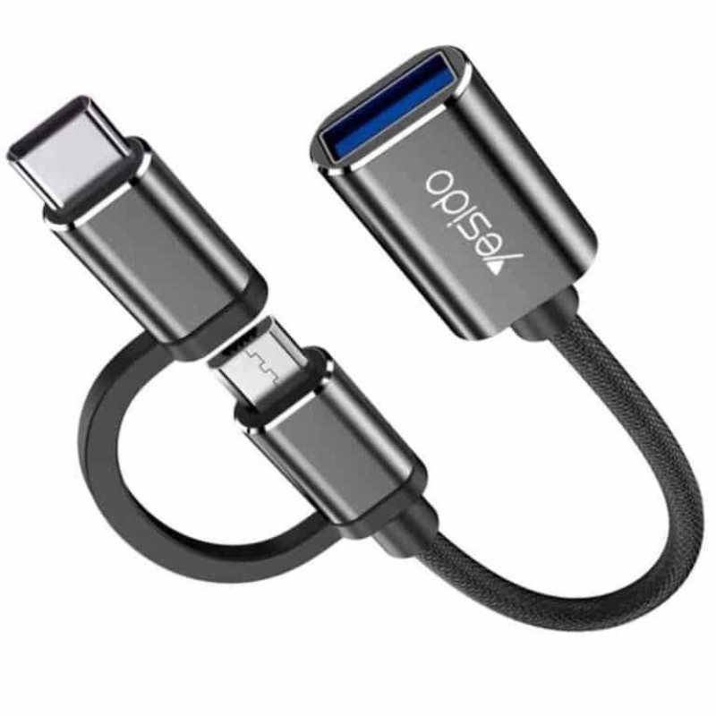 مبدل OTG microUSB USB-C به USB 3.0 یسیدو مدل GS02