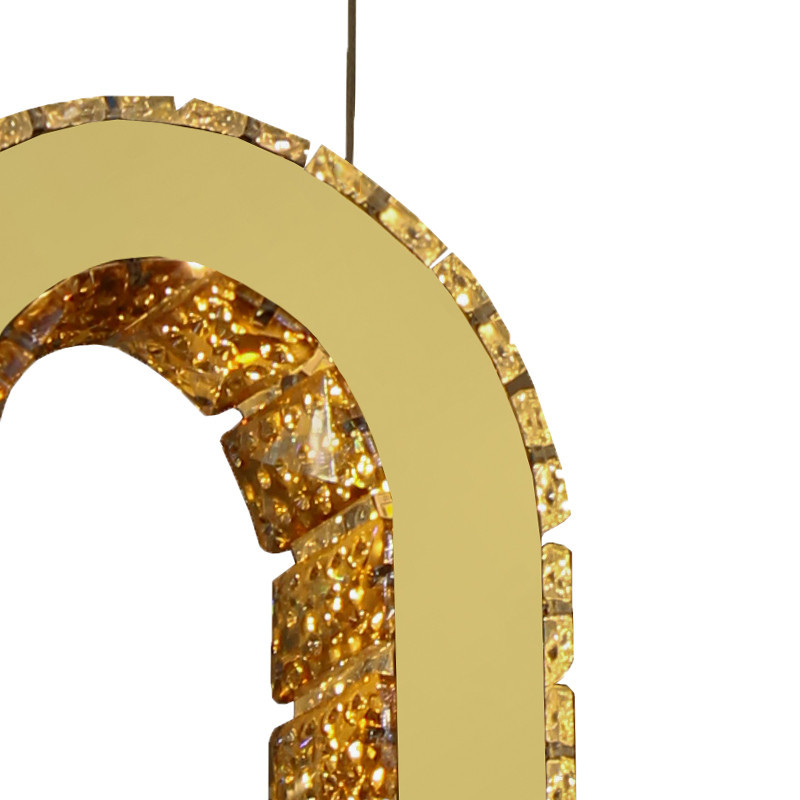 لوستر آویز دکورابو مدل کریستال بیضی کد 20
