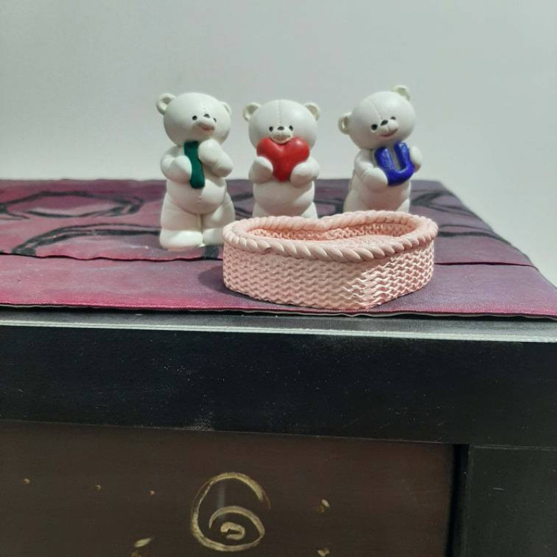 مجسمه مدل خرس‌های فانتزی مجموعه 3 عددی