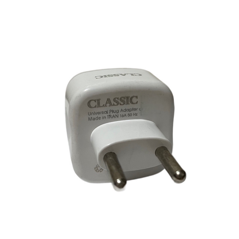 دو شاخه تبدیل برق 3 به 2 کلاسیک مدل C-001 چراغ دار