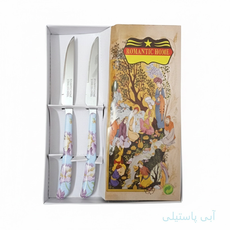 کارد میوه خوری 12 پارچه رمانتیک هوم مدل گلدار