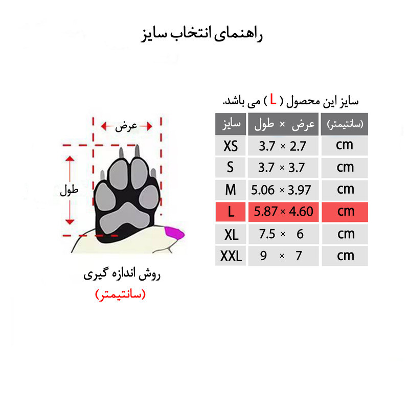 کفش سگ گوآی مدل ORIGINAL-GRN سایز L بسته 4 عددی