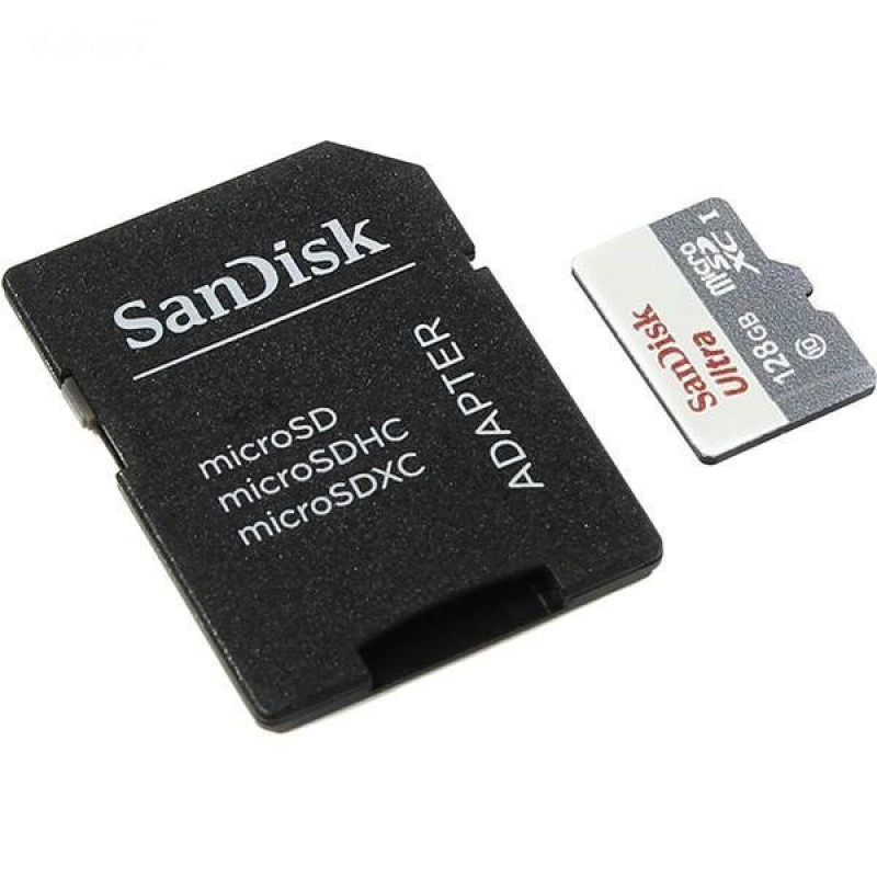 کارت حافظه microSDXC سن دیسک مدل Ultra کلاس 10 استاندارد UHS-I U1 سرعت 100MBps ظرفیت 128 گیگابایت همراه با آداپتور SD
