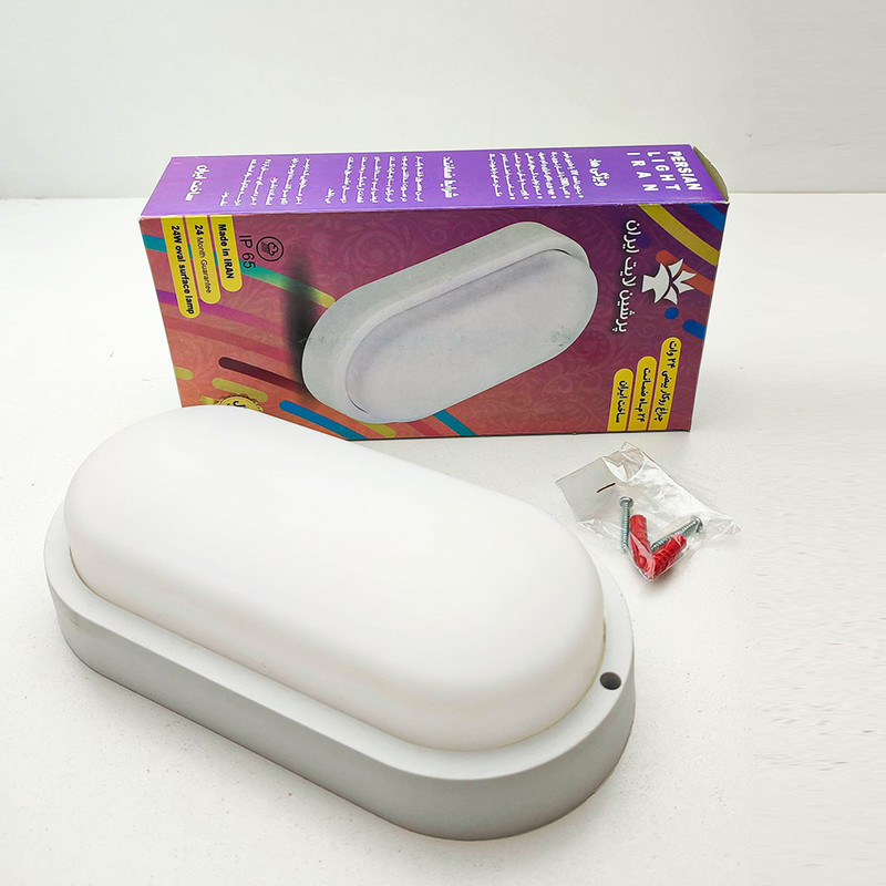 چراغ حمام دیواری پرشین لایت مدل واترپروف IP65 طرح روکار بیضی