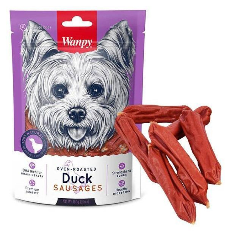 تشویقی سگ ونپی مدل Duck Sausages با طعم اردک وزن 100 گرم