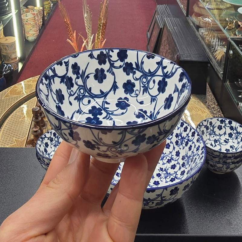 ست 7 پارچه آجیل‌خوری و انارخوری چینی دنی هوم مدل انارخوری، مناسب شستشو با دست و ماشین ظرفشویی، کاسه بزرگ با قطر 20 سانتی‌متر و ارتفاع 10 سانتی‌متر، کاسه‌های کوچک با قطر 8 سانتی‌متر و ارتفاع 5 سانتی‌متر