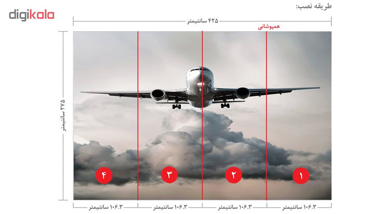 پوستر دیواری سه بعدی طرح هواپیما کد 04977