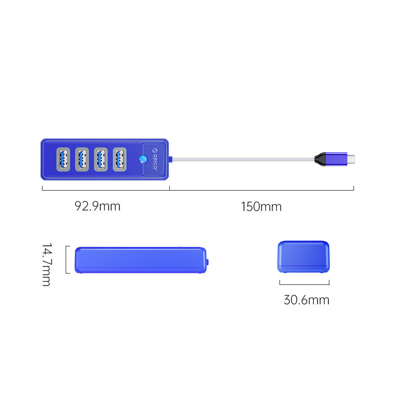 هاب 4 پورت USB -C اوریکو مدل PW4U-C3