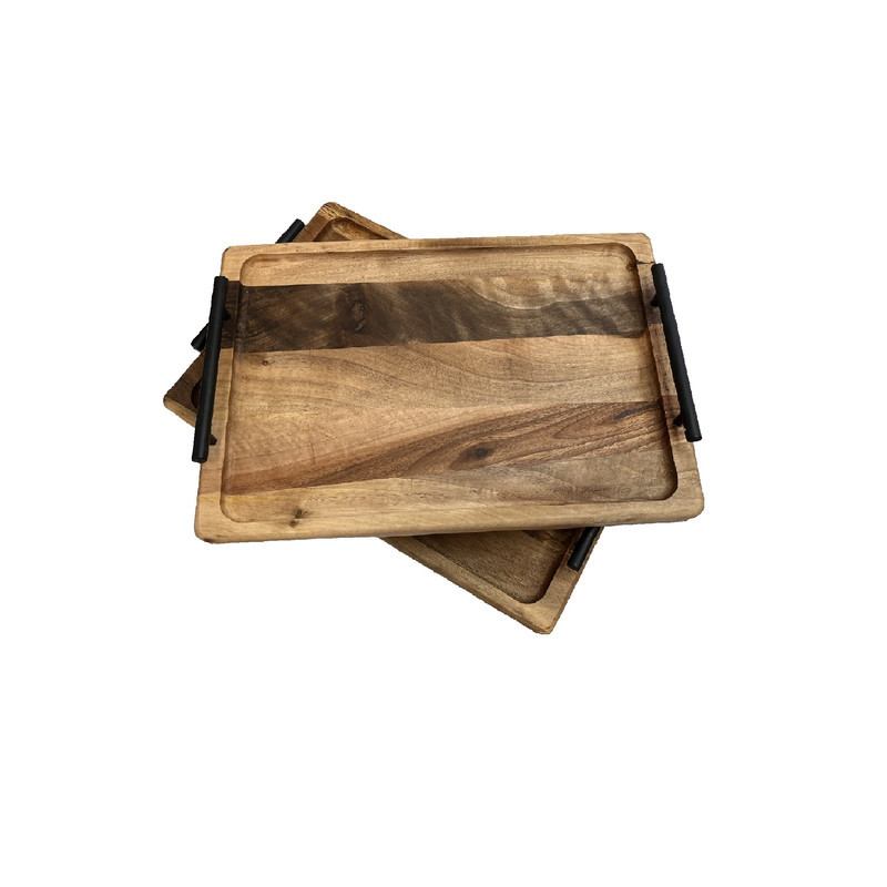 سینی دسته دار مدل چوبی سایز 24*35 سانتی متر