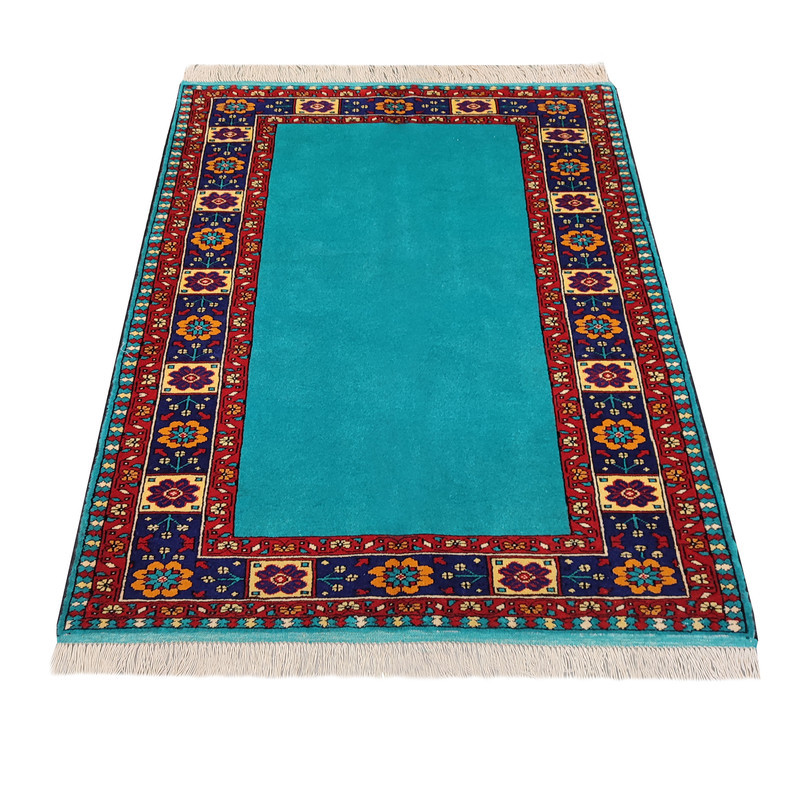 فرش دستباف یک و نیم متری طرح کف ساده مدل AA131