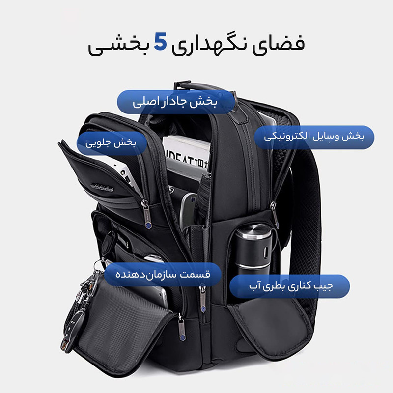 کوله پشتی لپ تاپ آرتیک هانتر مدل B00492 مناسب برای لپ تاپ 14.1 تا 15.6 اینچی