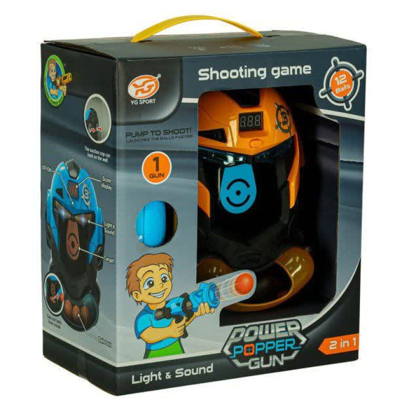 اسباب بازی ناب سل مدل تفنگ و کلاه کاسکت با صفحه نمایش شماره انداز صدادار چراغدار SHOOTING GAME 2IN1 LIGHT &SOUND