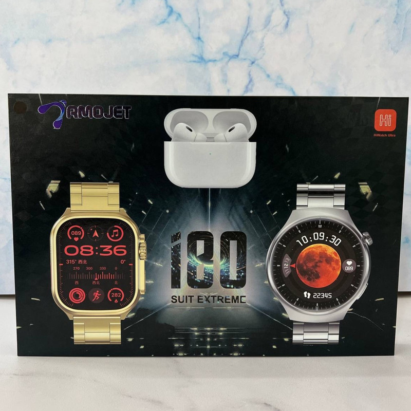 ساعت هوشمند رموجت مدل i80 Suit Extremc بسته 2 عددی به همراه هدفون بلوتوثی
