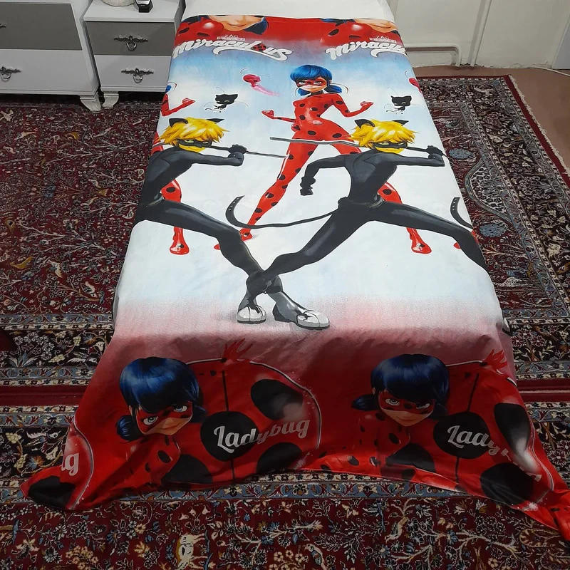روکش لحاف مدل niki11 کفشدوزکی یک نفره سایز 220×160 سانتی متر