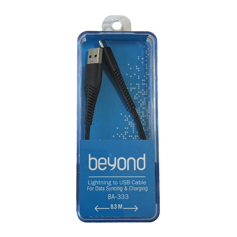 کابل شارژ USB به لایتنینگ بیاند مدل BA-333 طول 0.3 متر بسته ده عددی