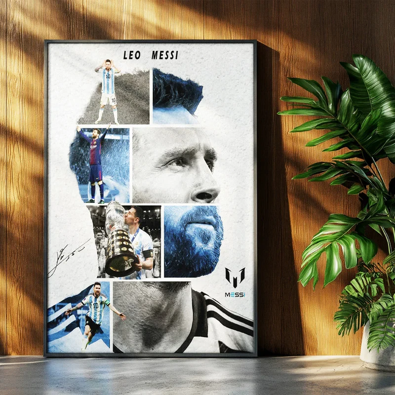 تابلو بکلیت طرح لیونل مسی Lionel Messi مدل b-po1646 فریم مشکی