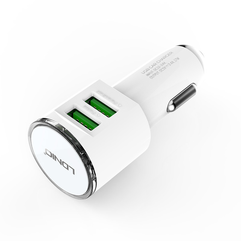 شارژر فندکی الدینیو مدل DL-C29 به همراه کابل تبدیل microUSB