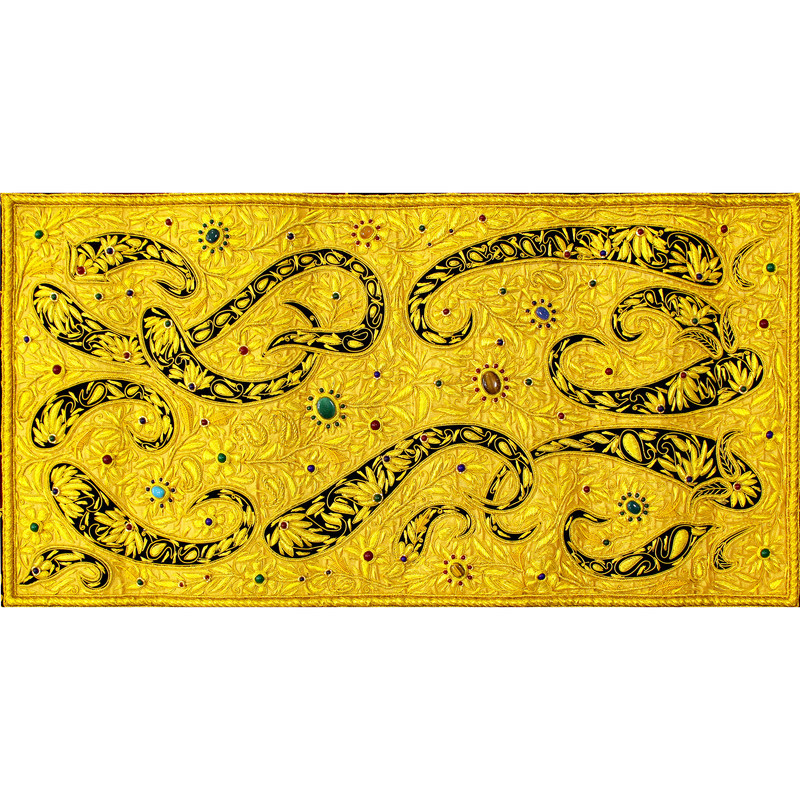 فرش جواهر دستبافت زرموند یک متری مدل Paisley کد 2