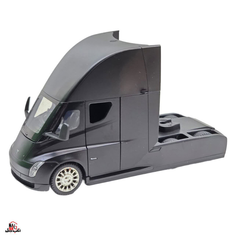 ماکت ماشین ناب سل مدل تریلی فلزی کشنده تسلا سمی موزیکال چراغدار همراه با ایستگاه شارژ TESLA Semi Truck Model Trailer NAAB001