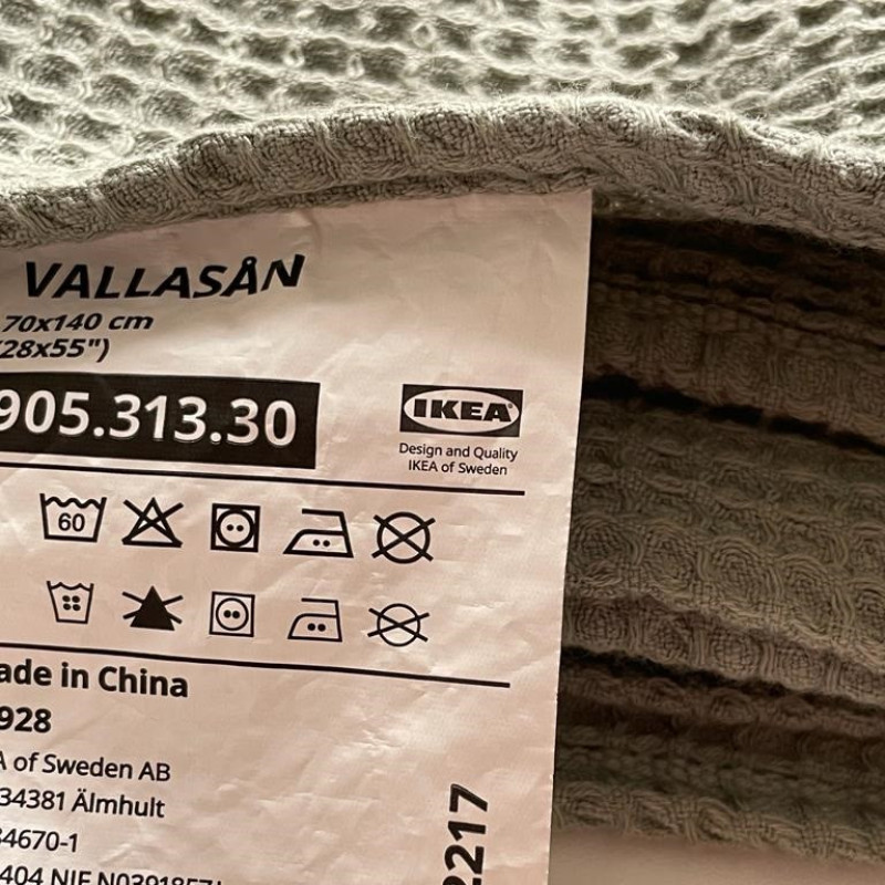 حوله حمام ایکیا مدل VALLASAN-NEW سایز 140x70 سانتی متر