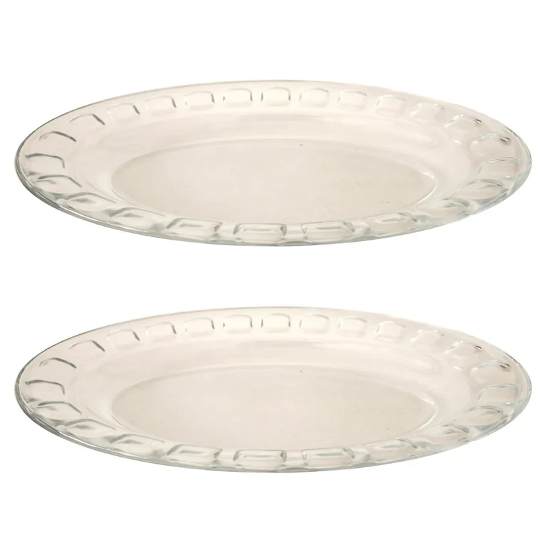 دیس شیشه و بلور اصفهان مدل گلایول کد 551 بسته 2 عددی، جنس شیشه، مناسب شستشو با دست و ماشین ظرفشویی