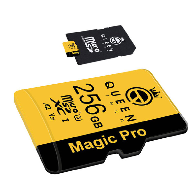 کارت حافظه Micro SD XC کوئین تک مدل A2-V60-633X کلاس 10 استاندارد UHS-l U3 سرعت 95MBps ظرفیت 256 گیگابایت به همراه آداپتور SD