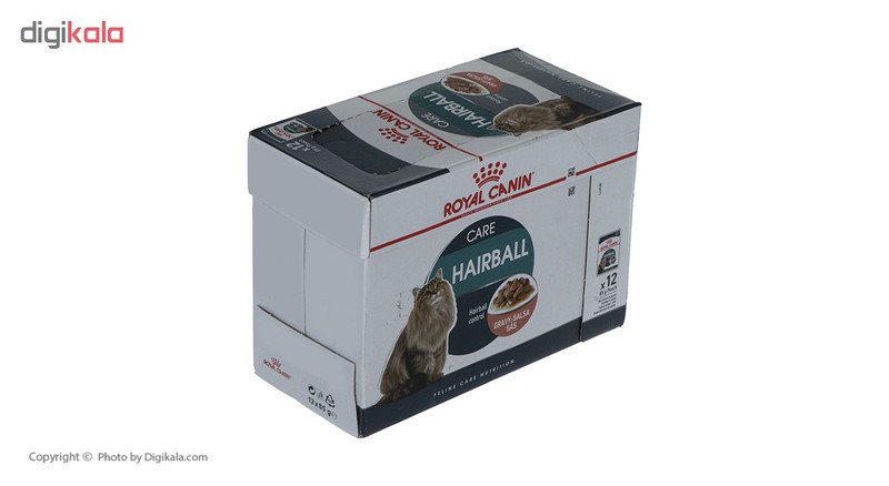پوچ گربه رویال کنین مدل Hairball بسته 12 عددی وزن 85 گرم