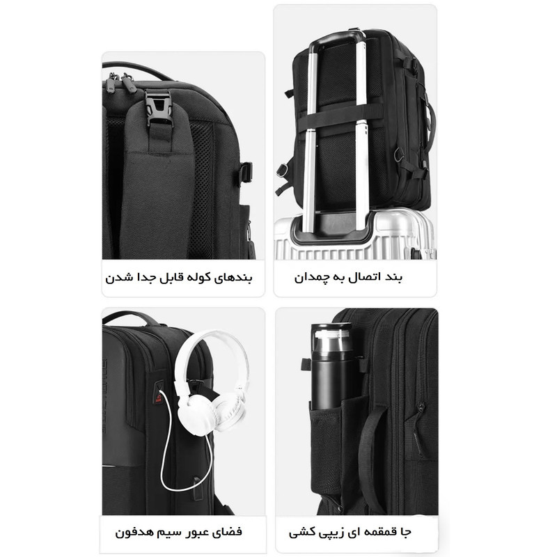کوله پشتی لپ تاپ آرتیک هانتر مدل B00382 مناسب برای لپ تاپ 16 تا 17 اینچی