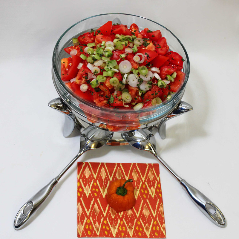 سوفله‌خوری راکلند مدل salad-4 ظرفیت 4 لیتر، ظرف پیرکس نسوز جداشونده، استیل ضدزنگ براق، دارای جای وارمر و قاشق و چنگال سرو سالاد
