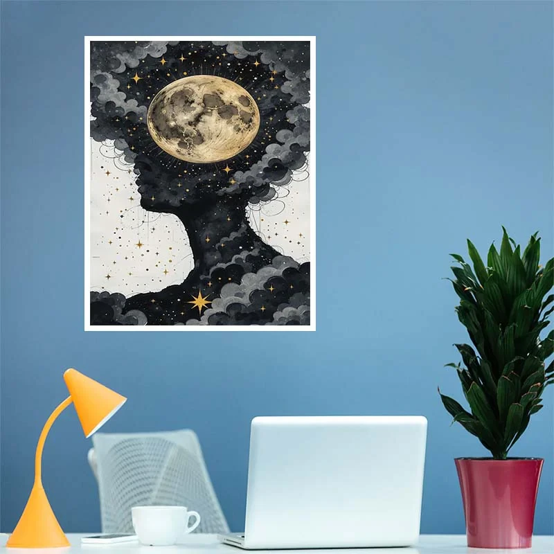 پوستر کارنيکا طرح ماه Moon کد 16841 مجموعه 8 عددی