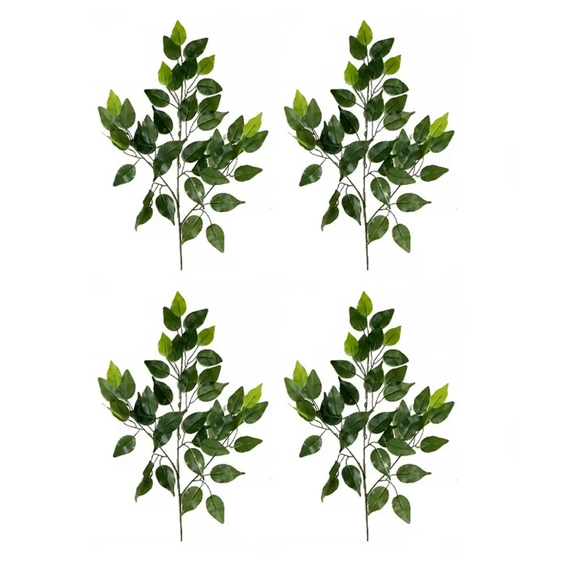 گل مصنوعی مدل بوته برگ درخت بنیان بسته 4 عددی