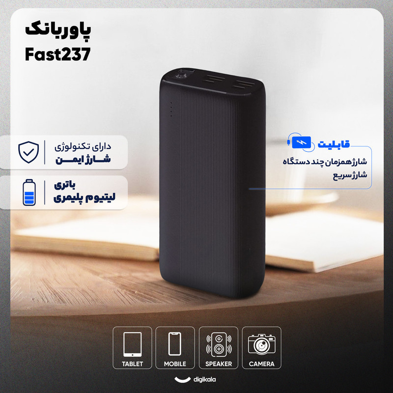 پاوربانک 22.5 وات مدل Fast273 ظرفیت 20000 میلی آمپر ساعت