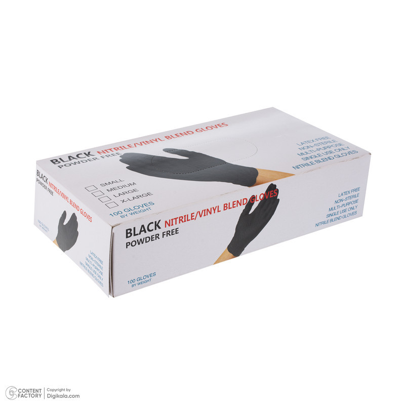 دستکش وینیل غیر پودری مدل S002 سایز بزرگ (L) بسته 100 عددی