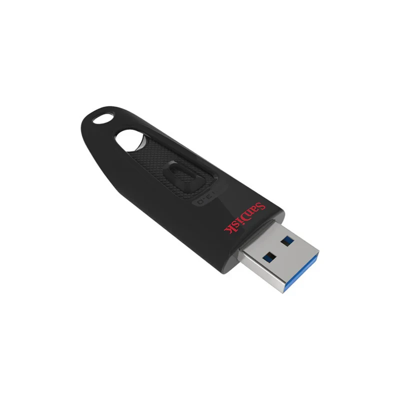 فلش مموری کشویی سن دیسک مدل CZ48 ظرفیت 128 گیگابایت با رابط USB 3.0، سرعت انتقال تا 100 مگابایت بر ثانیه، سازگار با USB 2.0 و قابلیت رمزنگاری اطلاعات