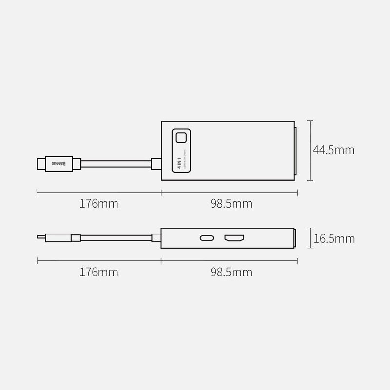 هاب 4 پورت USB-C باسئوس CAHUB-CY0G