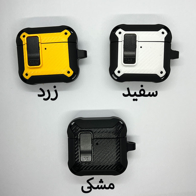 کاور مسیر مدل Eggshell Carbon OPN Lock مناسب برای کیس هدفون بی سیم اپل Airpods 4