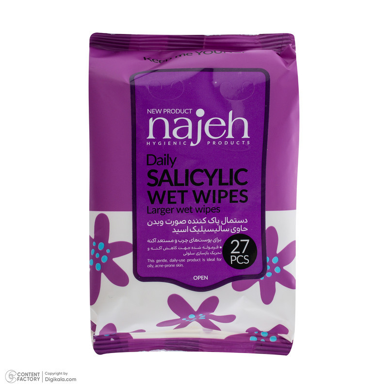دستمال مرطوب ناژه مدل Salicylic دو بسته 27 عددی