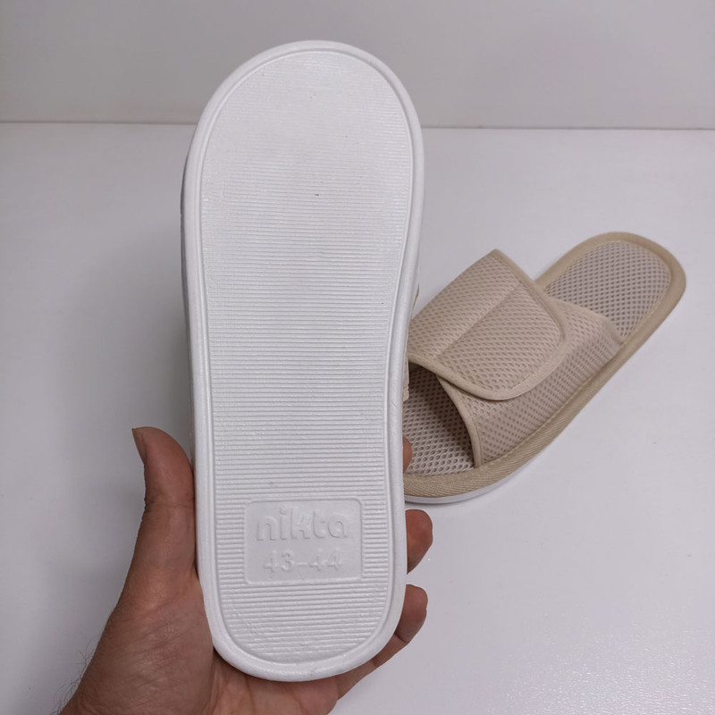 دمپایی حوله ای نیکتا مدل رویه چسبی 32-10000 کد 1604-CR