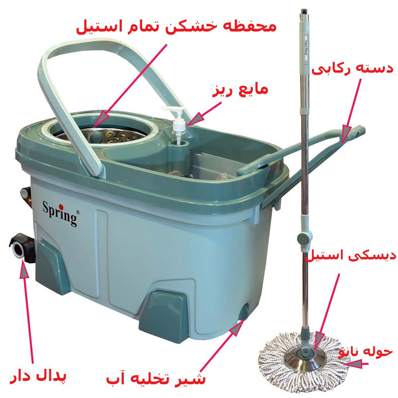 زمین شوی چرخشی اسپرینگ مدل easy mop