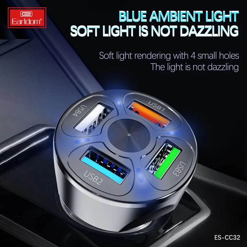 شارژر فندکی 18 وات ارلدام مدل 4USB CAR CHARGER