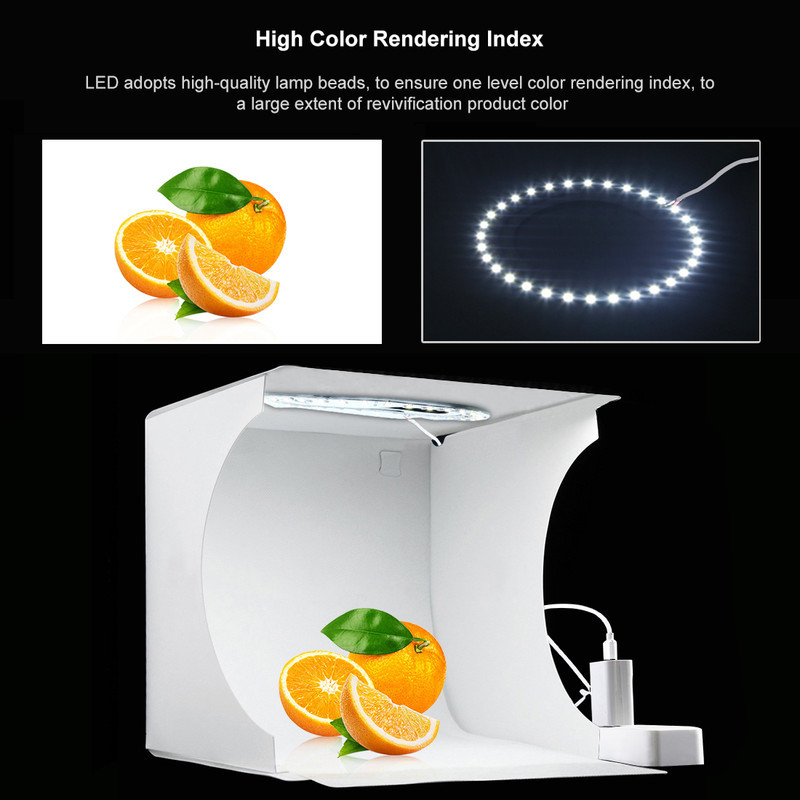 چادر عکاسی پلوز مدل Ring LED ابعاد 23x23 سانتی متر