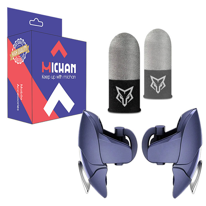 دسته بازی پابجی میچان مدل Shark به همراه آستین کنترل کننده انگشت