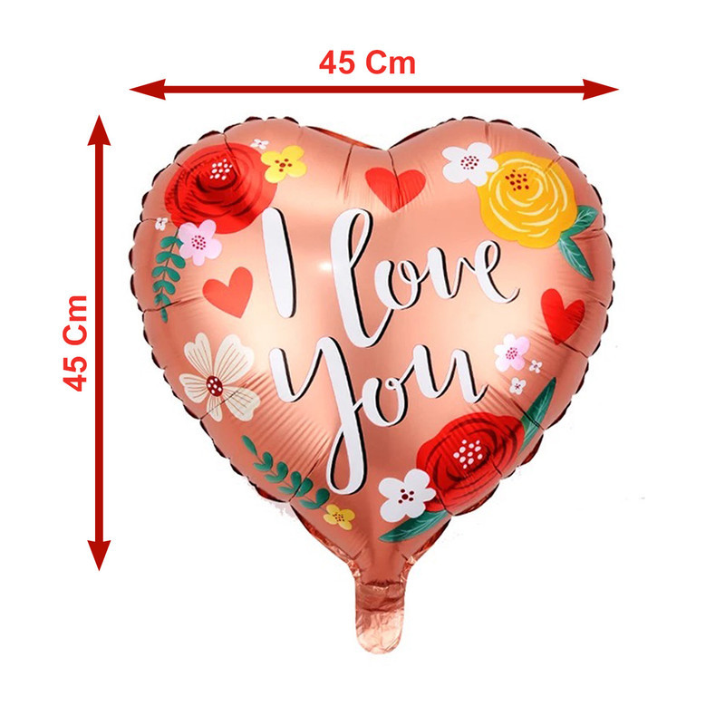 بادکنک فویلی لاکی بالونز طرح قلب مدل I LOVE YOU کد 1017