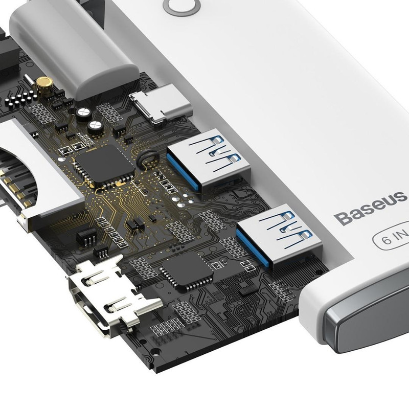 هاب 6 پورت USB-C باسئوس مدل BS-OH019